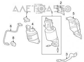 Exhaust manifold rear with catalytic converter Acura MDX 14-15 prerest