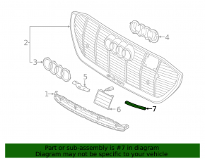 Right radiator grille cover for Audi E-Tron 19-23, gloss black