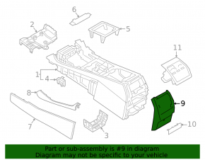 Rear center console trim BMW X5 G05 19-22 Elfenbein-Weiss