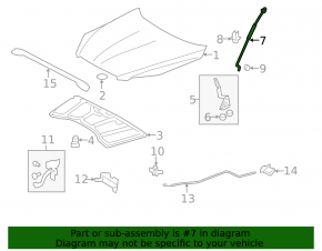Support bonnet stop Toyota Rav4 06-12