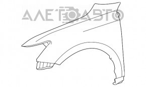 Front right wing Lexus CT200h 11-17 GORDON, graphite 1H9, bumpers, rust