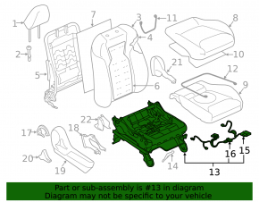 Strain gauge sensor for passenger seat front right Subaru Forester 19-21 SK without runners