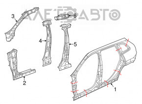 Quarter wing rear left Jeep Cherokee KL 19-23 on the body, white
