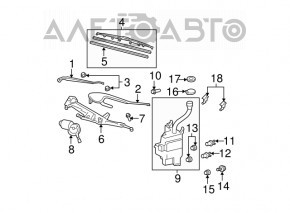 Left wiper arm Lexus RX300 RX330 RX350 RX400H 04-09