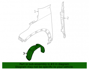 Front left fender liner for Kia Seltos 2021-2026