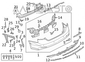 Rear bumper mount on the left wing Audi A5 F5 17-19 broken mount