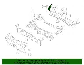 Left windshield wiper seal for Subaru Forester 2013