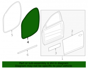 Front left door seal Chevrolet Cruze 11-16