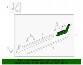 Rear right threshold small part Chevrolet Trax 15-22