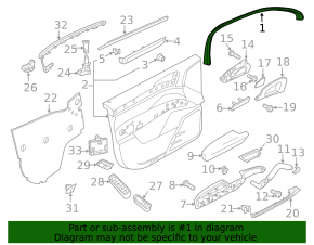 Door frame inner front left Porsche Cayenne 958 11-17 black