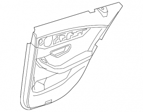 Mercedes GLC 16-22 rear left door panel, black leather