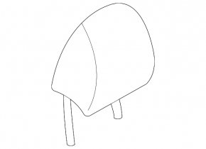 Mazda CX-30 2020-23 front left headrest, black cloth, gray stitching