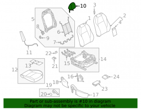 Mazda CX-30 2020-23 front left headrest, black cloth, gray stitching