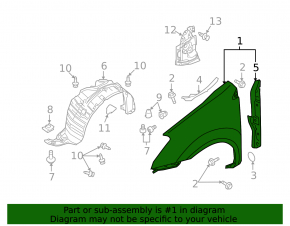 Front right wing Nissan Rogue 07-12