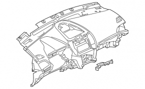 Torpedo front panel without AIRBAG Ford Edge 15-18 black start-stop