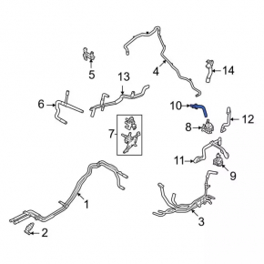 Coolant pipe, pump, thermostat, Ford Escape MK4 20-24 hybrid