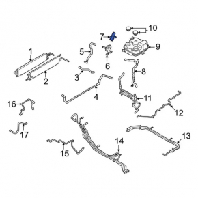 Coolant pipe, pump, thermostat, Ford Escape MK4 20-24 hybrid