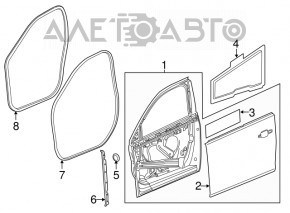 Door bare front right Chevrolet Malibu 13-15