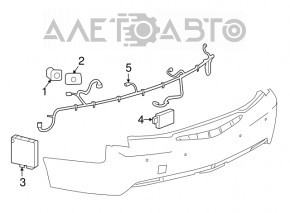 Wiring rear bumper Cadillac ATS 13- without parking sensors, without keyless