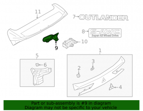 Mitsubishi Outlander 22-25 rear view camera