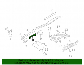 Audi E-Tron 19-23 front panel trim above the steering column, gloss black