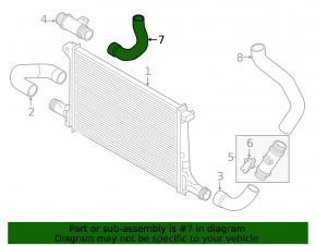 Intercooler pipe, right upper, Audi Q7 16-23 2.0T