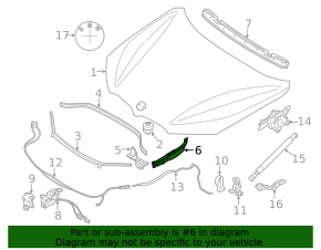 Seal hood-wing right BMW X1 F48 16-22