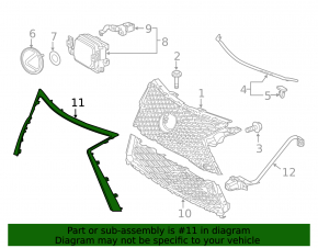 Grill molding upper Lexus RX350 RX450h 16-19