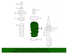 Front right spring Infiniti QX30 17-19 AWD