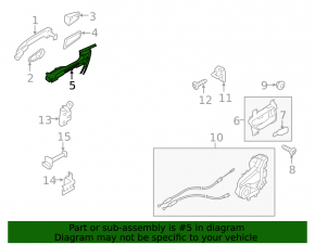 Subaru Outback 15-19 Rear Right Door Handle Mechanism