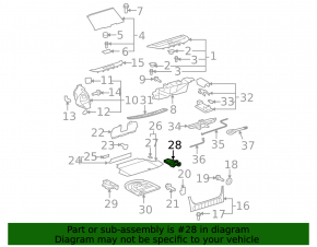 Foam plastic for the right instrument panel of the Lexus ES350 07-12