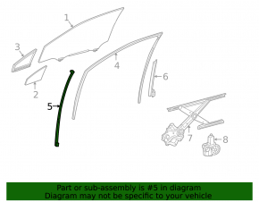 Front right door glass guide for Lexus RX350L RX450hL 18-22 front