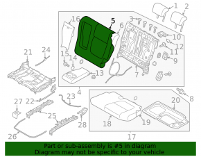 Rear row of seats 2 row Mitsubishi Outlander 14-15 pre-rest leather black