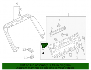 Right tailgate trim plug for Audi Q5 80A 18-24 black