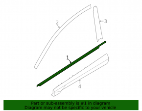 Hyundai Tucson 22-25 black center front right door molding