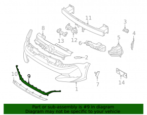 Front bumper molding for Kia K5 21-24 GT, GT-Line