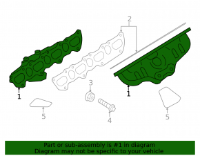 Exhaust manifold left Porsche Cayenne 958 11-17 4.8 Turbo