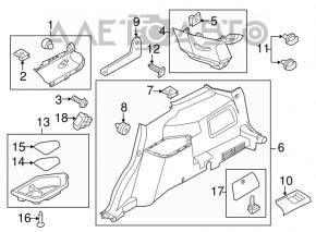 Arch trim right Ford Explorer 11-15 black