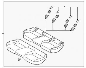 Mazda 3 19-22 4D Black Leather Rear Seat Cushion