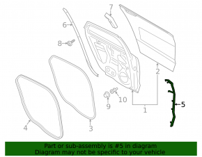 Door seal lower rear right Ford Fusion mk5 13-20 front