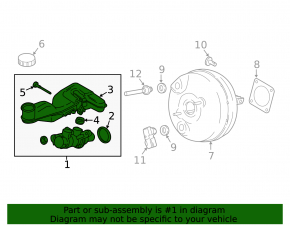 Ford Edge 15-24 Brake Master Cylinder with Reservoir and Cap