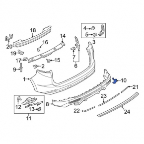 Plug towing hook rear bumper Ford Edge 15-18 prerest SIGNEDA