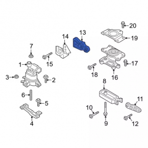 Upper engine mount automatic transmission Ford Edge 19-24 2.7T