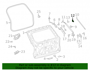Left tailgate shock absorber bracket Ford Explorer 20- on the body