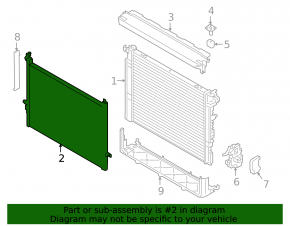 Additional left cooling radiator for BMW 5 G30 17-23