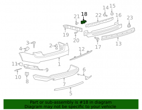 Rear bumper mount, left lower, VW Jetta 05-10