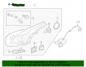 Upper left headlight-wing mount for Cadillac CTS 14-19