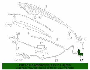 Chevrolet Cruze 16 hood lock release handle - interior