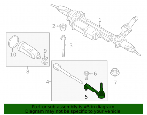 Tie Rod End Right BMW X5 F15 14-18