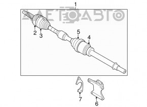 Nissan Rogue 14-20 fwd front right axle drive